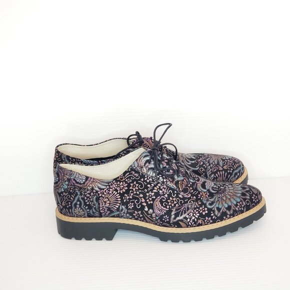 Zapato Black Fine Floral Platform Leather Oxford - HAML6 - Picture 9 of 9